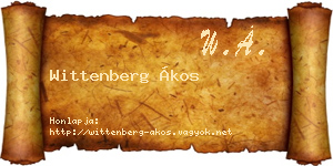 Wittenberg Ákos névjegykártya