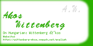 akos wittenberg business card
